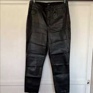 Express Black Slim Straight Faux Leather Jeans